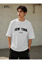 Usa Fit Printed - Oversize White T-Shirt & Black Pants Jogger Men's Tracksuit Set