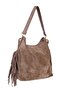 Merilda Leather Suede Shoulder Bag with Tassel Detail - 2