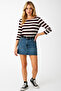 Women's Striped Basic Blouse - Burgundy White - Casual Comfortable Stylish Combination - New Season Trend - 3