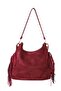 Merilda Leather Suede Shoulder Bag with Tassel Detail
