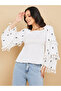Embroidered Square Neck Tiered Sleeves Top - 4