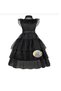 Girl's Halloween Light-Up Wednesday Costume Dress + Ballet Shoes + Bag + Belt + Gloves + Hand Accessories - 5