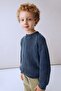 Boy's Knitwear Sweater with Washing Effect and Raglan Sleeves - Blue - 4
