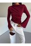 Women's Burgundy Drape Detailed Spanish Sleeve Sany Blouse Hzl25W-Fry123431 - 5