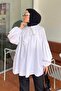 Collar Scarf Detailed Shirt White - 4