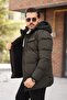 Long Puffer Coat with Chest Pockets and Fur Lining Pldp 2957_50456-1 - 2