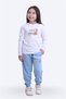 3-Piece Girls' Round Neck Printed Detailed Top and Bottom Pajama Set - 2