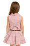 Girl's Linen Vest and Skirt Set with Belt Accessories, 2-Piece Set - 2