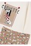 Beige Patterned Leggings and T-Shirt Set 4719 - 3