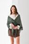 Women's Plain Triangle Scarf - Tasseled Knitwear and Shoulder Shawl |   Hand Knitted Soft Wool Yarn Special Production - 5