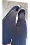 Navy Blue Draped Buckle Satin Trousers - 6