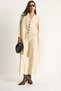 Women's Cream High Waist Pants Vest Cardigan Triple Knitwear Set 20247573