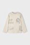 Boys' Basketball Themed Graphic Printed Long Sleeve T-Shirt - Beige