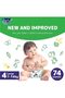 Fine Baby Diapers, Size 4, Large, 7-14 kg, 74 Diaper - 4
