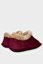 Unisex Winter Home Slippers with Wool Inside, Burgundy - 5
