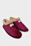 Unisex Winter Home Slippers with Wool Inside, Burgundy - 4