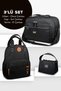 Set of 3 Mother Baby Care Backpack & Urban Mother Baby Shoulder Bag & Thermos Bag - Black