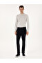 Navy Blue Slim Fit Elastic Waistband Canvas Trousers 50309926-Vr033