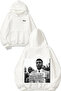 Muhammad Ali Design Back Printed White Hooded Sweatshirt