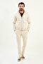 Straight Slim Fit Zippered Bag Pocket Judge Collar Trousers Coat Ecru - 17164.25K - 3