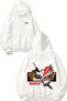 Ichigo Eyes Bankai Design Back Printed White Hooded Sweatshirt
