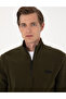 Khaki Regular Fit Half Zipper Fleece Sweatshirt 50314056-Vr027 - 2