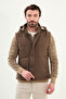 Striped Slim Fit Hooded Puffer Men's Vest Brown - 40950.25K - 4