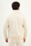 Straight Slim Fit Zippered Bag Pocket Judge Collar Trousers Coat Ecru - 17164.25K - 5