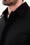 Gray Slim Fit Velvet Collar Men's Trenchcoat with Pocket Pockets Black - 21326.25K - 2