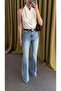Light Snow Wash Flared Jeans - 3