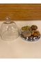 Cake and Pastry Blowing Glass Cover Bell Jar and Brass Silver Stand Diameter 21 cm - 8
