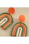 Colorful Rainbow Polymer Clay Dangle Earrings – Bohemian Vacation Style, Lightweight Statement Jew - 3