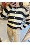 Striped Knitwear Cardigan -Black/White - 2