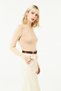 Women's Coffee Cream Crew Neck Body with Finger Detail - 4