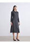Quality Pieces from Çelebi Store Devril Roba Collar Ribbed Knitwear Dress
