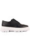- Black Leather Lace-Up Men's Casual Shoes 101-1000-H1308 - 6