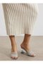 Eight Rows of Stones Transparent Heeled Evening Dress Slippers