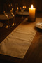 Cream Striped Cotton Stylish Table Runner 50X150 cm – Modern and Elegant Tablecloth Runner - 3