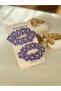 Buckle Mini Flower Purple Color Buckle with Pearls - 3