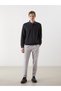 Lcwaikiki Classic Anthracite Polo Neck Long Sleeve Men's Sweatshirt - 4