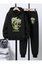 Children's Printed Hooded Sweatshirt and Sweatpants Set 3 Thread Raster for Autumn/Winter