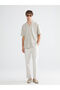 Beige Regular Fit Resort Collar Short Sleeve Men's Shirt - 2