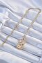 316L Steel Chain Gold Color Zircon Stone Bull Figured Tarot Necklace - - 2