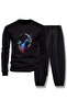Children's Printed Crew Neck Sweatshirt and Sweatpants Set 3 Thread Raster for Autumn/Winter