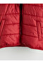 Red Hooded Printed Boy's Puffer Jacket - 2
