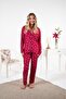 Women's Winter Front Buttoned Heart Patterned Suede Pajama Set - 2