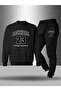 Children's Printed Crew Neck Sweatshirt and Sweatpants Set 3 Thread Raster for Autumn/Winter