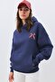 Women's Fall Is My Fave Sweatshirt Indigo - 3