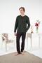 Men's Winter Plaid Combed Cotton Interlock Pajama Set Green - 4