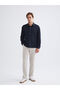 Navy Blue Comfortable Fit Long Sleeve Men's Shirt - 2